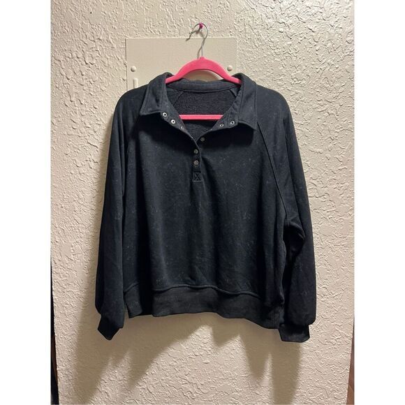 Black With Speckles Sweatshirt Woman’s Size XL - Picture 1 of 8